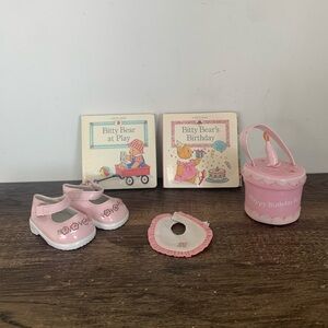 VTG Pleasant Company Birthday Cake Purse Shoes Bib w/2 Books